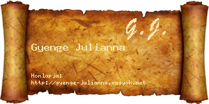 Gyenge Julianna névjegykártya